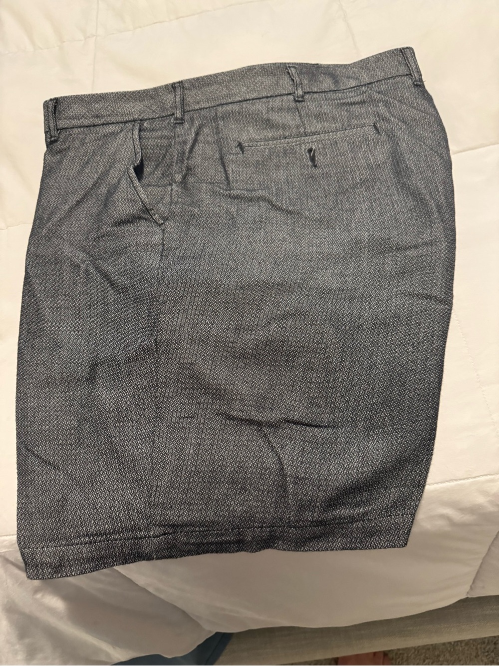Marc Anthony Gray Herringbone Flat-Front Shorts